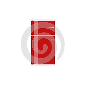 modern stylish red fridge  created in flat design