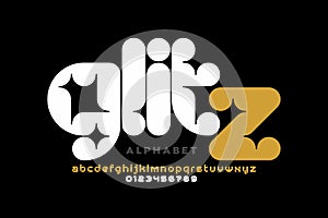 Modern stylized Glitz font