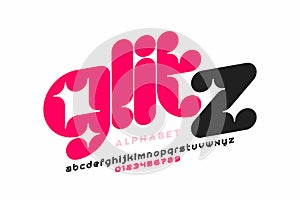 Modern stylized Glitz font photo