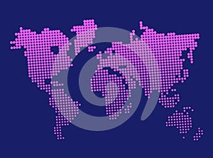 Modern stylized world map. Flat vector illustration