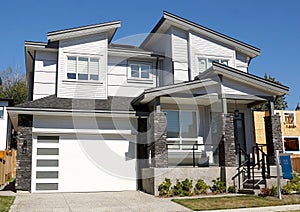 Modern Subdivision House Home Exterior Gray Front Elevation