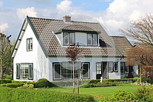 Modern suburban and rural house with garden, Netherlands