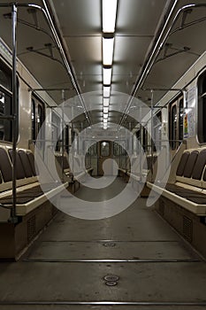 Modern subway traint interior