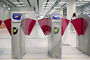 Modern subway turnstile