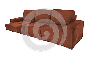 modern suede couch sofa isolated