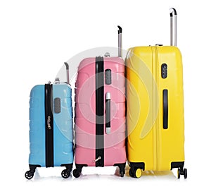 Modern suitcases for travelling