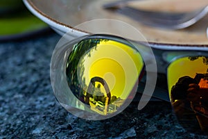 Modern sun glasses macro picture photo