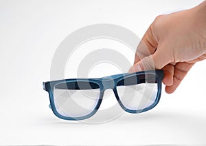 Modern sunglasses blue color