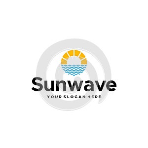 modern SunWave sunrise circle shadow logo design