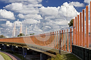 Modern suspension bridge.