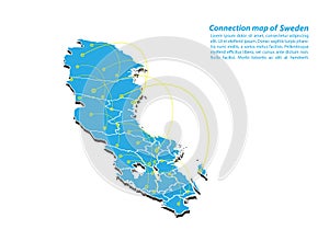 Modern of sweden Map connections network design, Best Internet Concept of sweden map business from concepts series