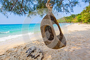 Modern swing on the beach