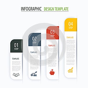 Modern tab index infographic options template with paper sheets.