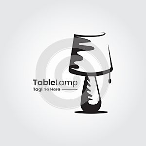 Modern Table Lamp Logo Design Template.