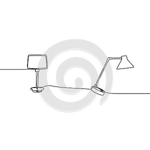 modern table lamp one line Lamp icon set. Outline set of lamp vector icons for web design isolated on white background