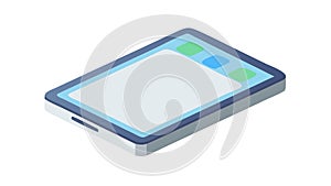 Modern Tablet Device Isometric UI Display, vector design Generative AI