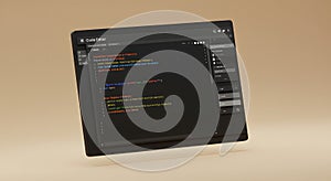 Dark Mode Code Editor Interface on Digital Screen