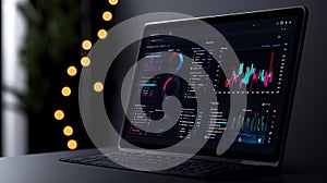 Modern tablet displaying data analytics dashboard