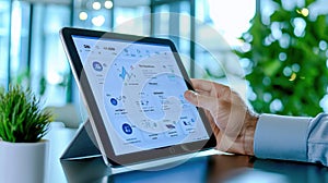 Modern Tablet Displaying Data Analytics Dashboard