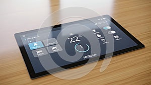 Smart Home Tablet Interface Control Lighting, Security, Blinds and Temperature