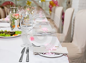 Modern tableware and glasses