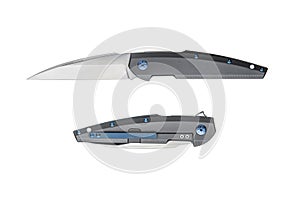 Modern Tactical EDC Knife Open Closed