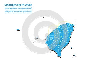 Modern of taiwan Map connections network design, Best Internet Concept of taiwan map business from concepts series