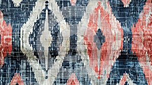 A modern take on traditional ikat patterns incorporating natural dyes and traditional weaving techniques on organic photo