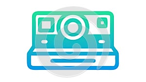 Modern Teal Digital Camera Icon, vector design Generative AI