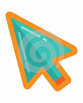Modern Teal and Orange Computer Mouse Cursor Icon