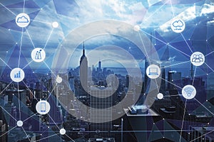 Modern tech city background