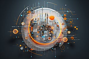 Modern tech concept with circular elements