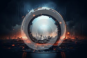 Modern tech concept with circular elements