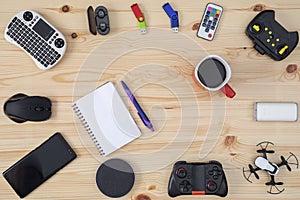 Modern Tech Gadgets on desk