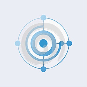 Modern Tech Network and Data Hub Icon