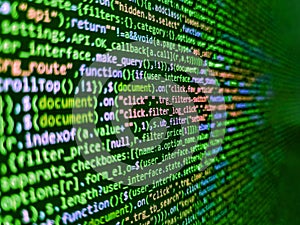Modern tech. Programmer working in computer screen. Web or application development, business and technology concept. Mobile app