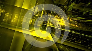 Modern technological digital office space, design of buildings and internal communications, architectural project. 3d render