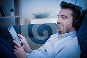 Modern technologies connection home relax concept