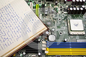 Modern technologies with a motherboard