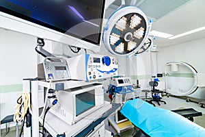 Modern technologies surgery ward. Emergency hospital sterile room.