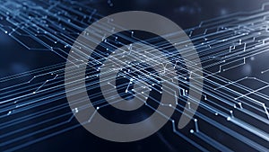 Modern Technology Background Featuring Network Lines Connecting Dots in Abstract Design Artificial Intelligence and Innovation