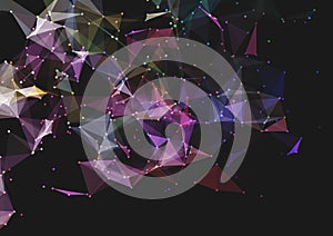 Modern technology background with low poly plexus design