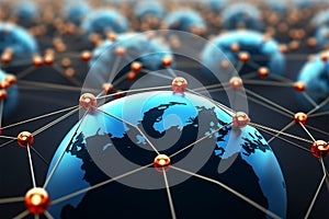 Modern technology background, showcasing the interconnectivity of the world photo