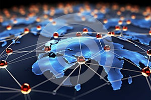 Modern technology background, showcasing the interconnectivity of the world photo