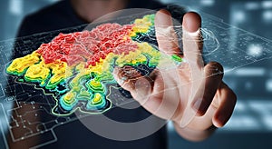 Modern Technology Brain Digital Interface Connection Futuristic Development Touchscreen Human Intelligence