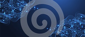 Modern technology circuit board texture background design. Quantum computer technologies concepts, large data processing