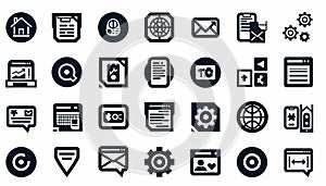 Modern Technology and Communication Icons Set