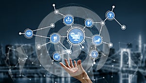 Modern Technology Concept Illustrating Connection Between Data, Networks, and Digital Interface with Visual Elements of