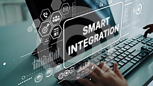 Modern Technology Concept with Smart Integration and Data Analysis in a Digital Environment. Asymptotic smart data