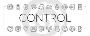 modern technology control product icons set vector